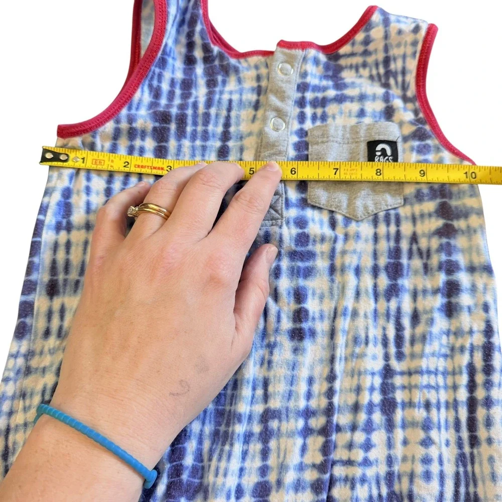 RAGS to Raches Toddler Sleeveless Romper Blue Tie‎ Dye Henley  One Piece Size 2T